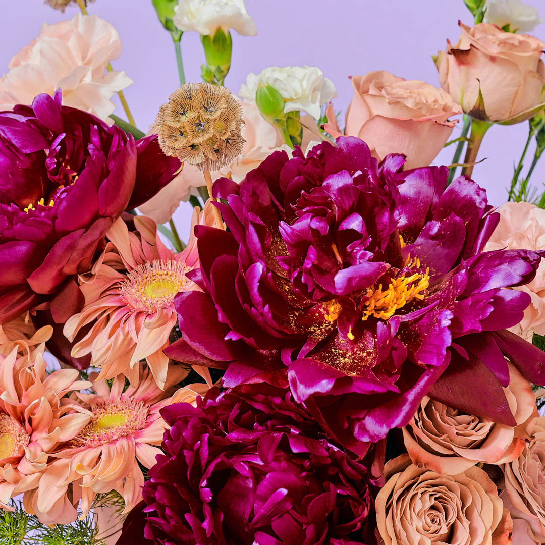Adalynn Burgundy Peony Flower Box - Image 8