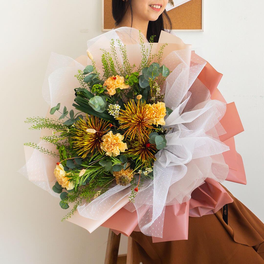 Adora Peach Carnation Bouquet - Image 3