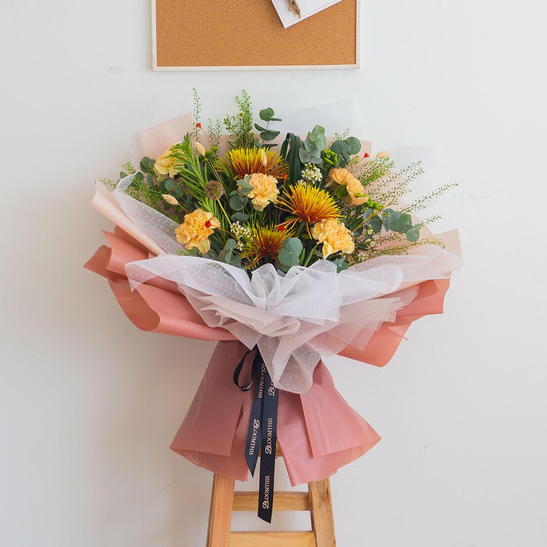 Adora Peach Carnation Bouquet - Image 4