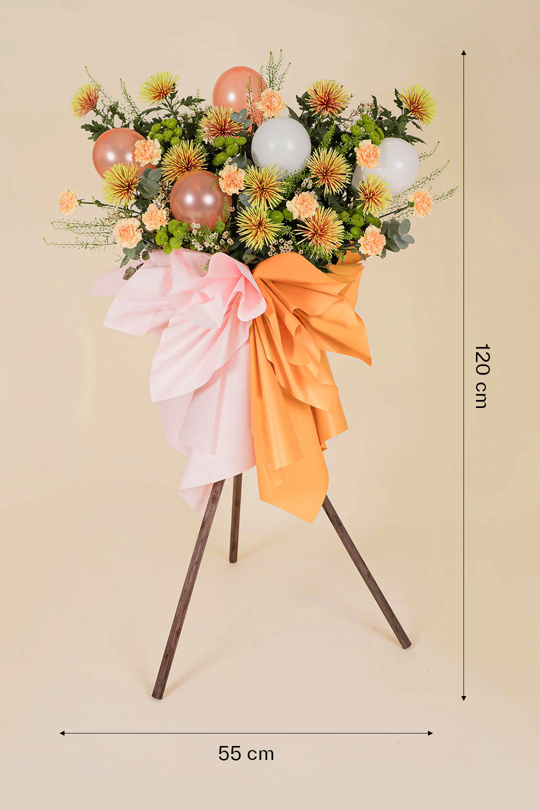 Adora Peach Carnation Flower Stand - Image 4