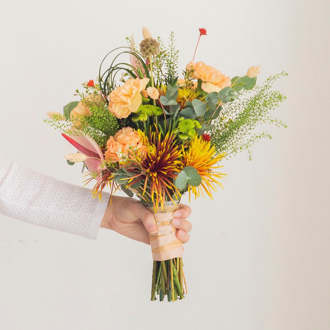 Adora Peach Carnation Hand-Tied Bouquet - Image 3