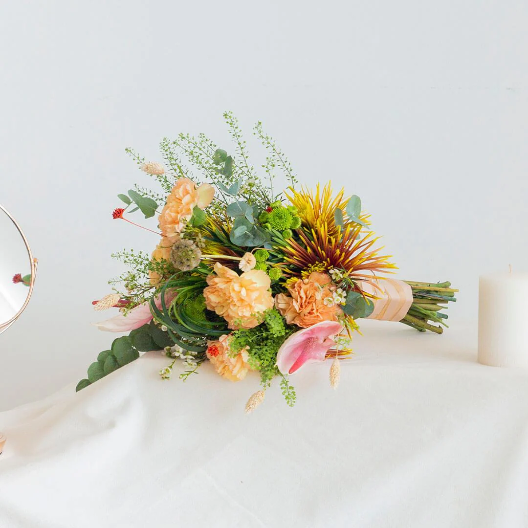 Adora Peach Carnation Hand-Tied Bouquet - Image 4