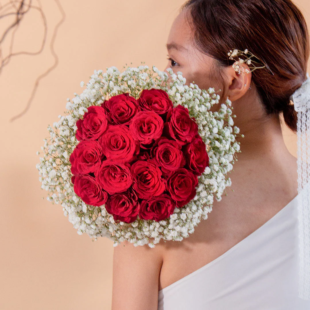 Aphrodite Red Rose Wedding Bouquet - Image 3
