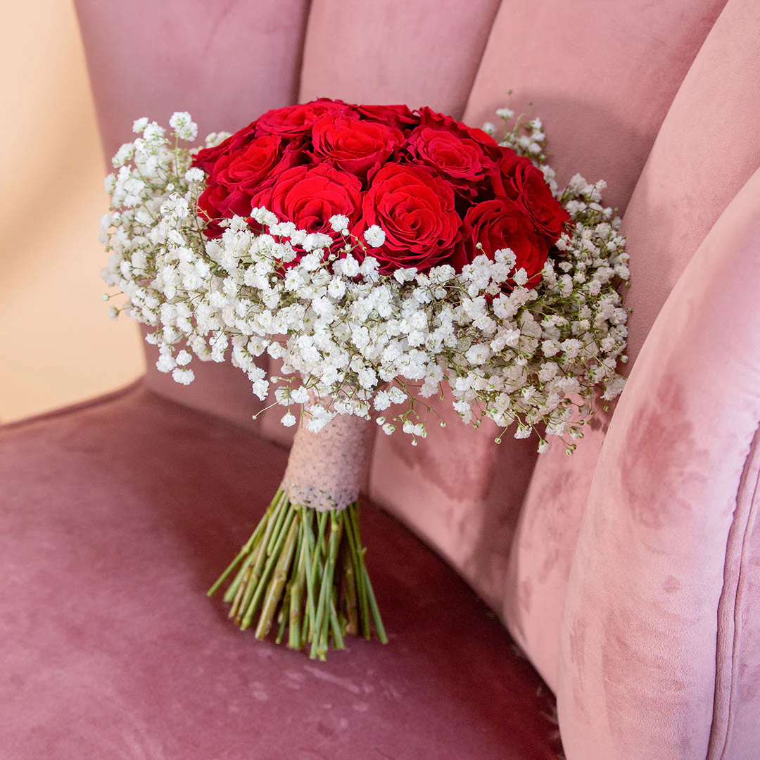 Aphrodite Red Rose Wedding Bouquet - Image 5