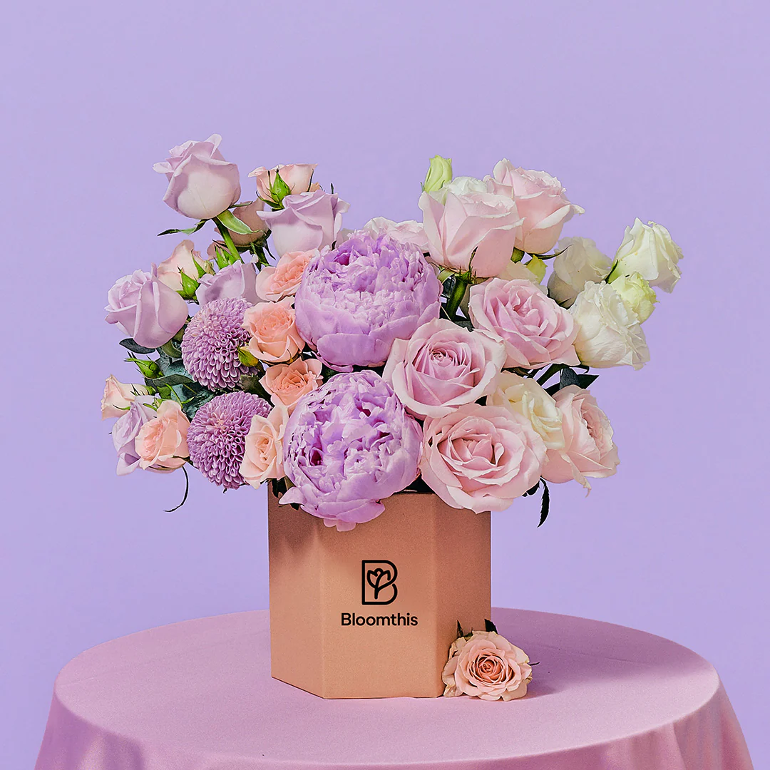 Arianna Pink Peony Flower Box - Image 3