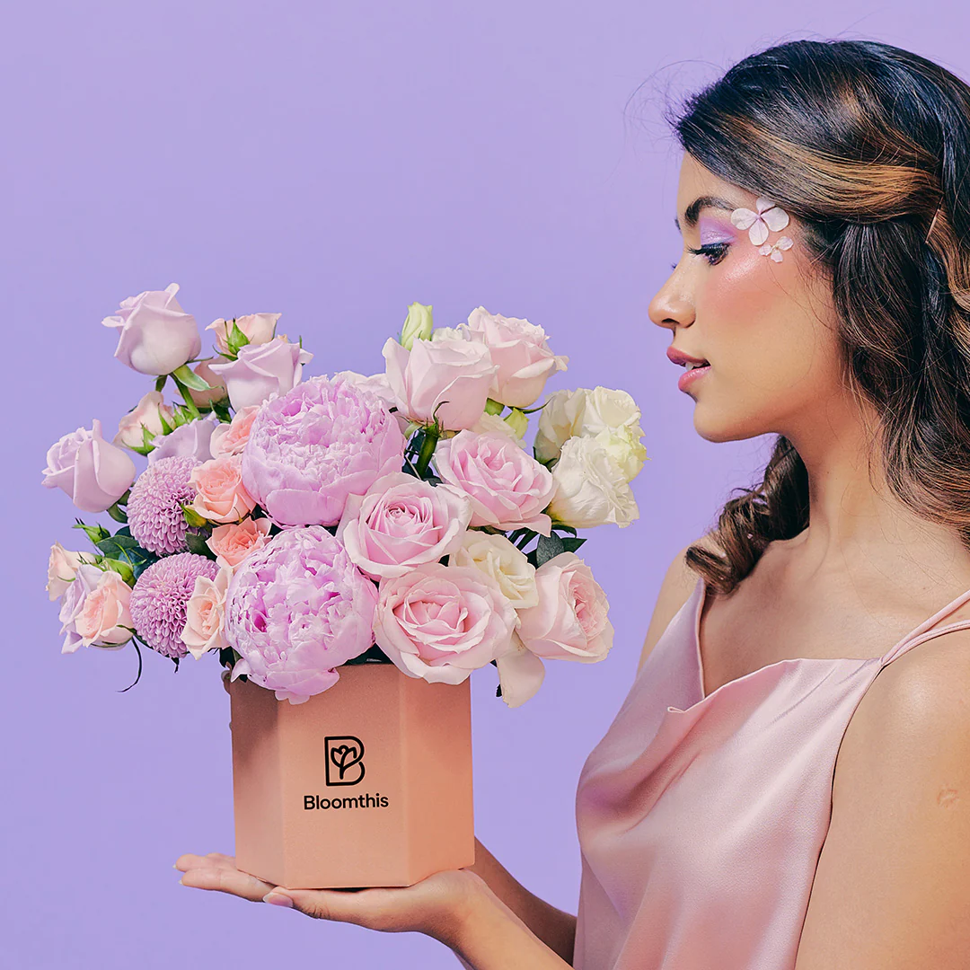 Arianna Pink Peony Flower Box - Image 4