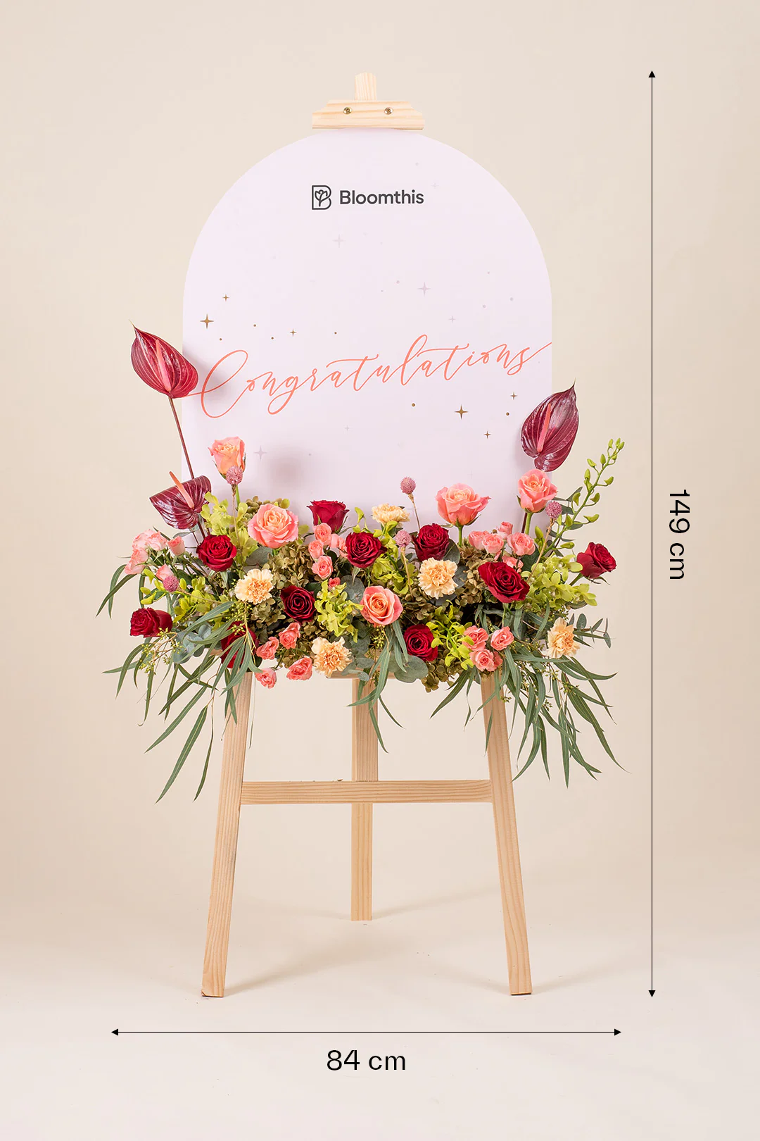 Astounding Red Anthurium Grand Opening Flower Stand - Image 4