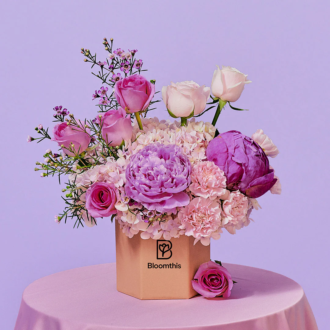 Aubrey Pink Peony Flower Box - Image 3