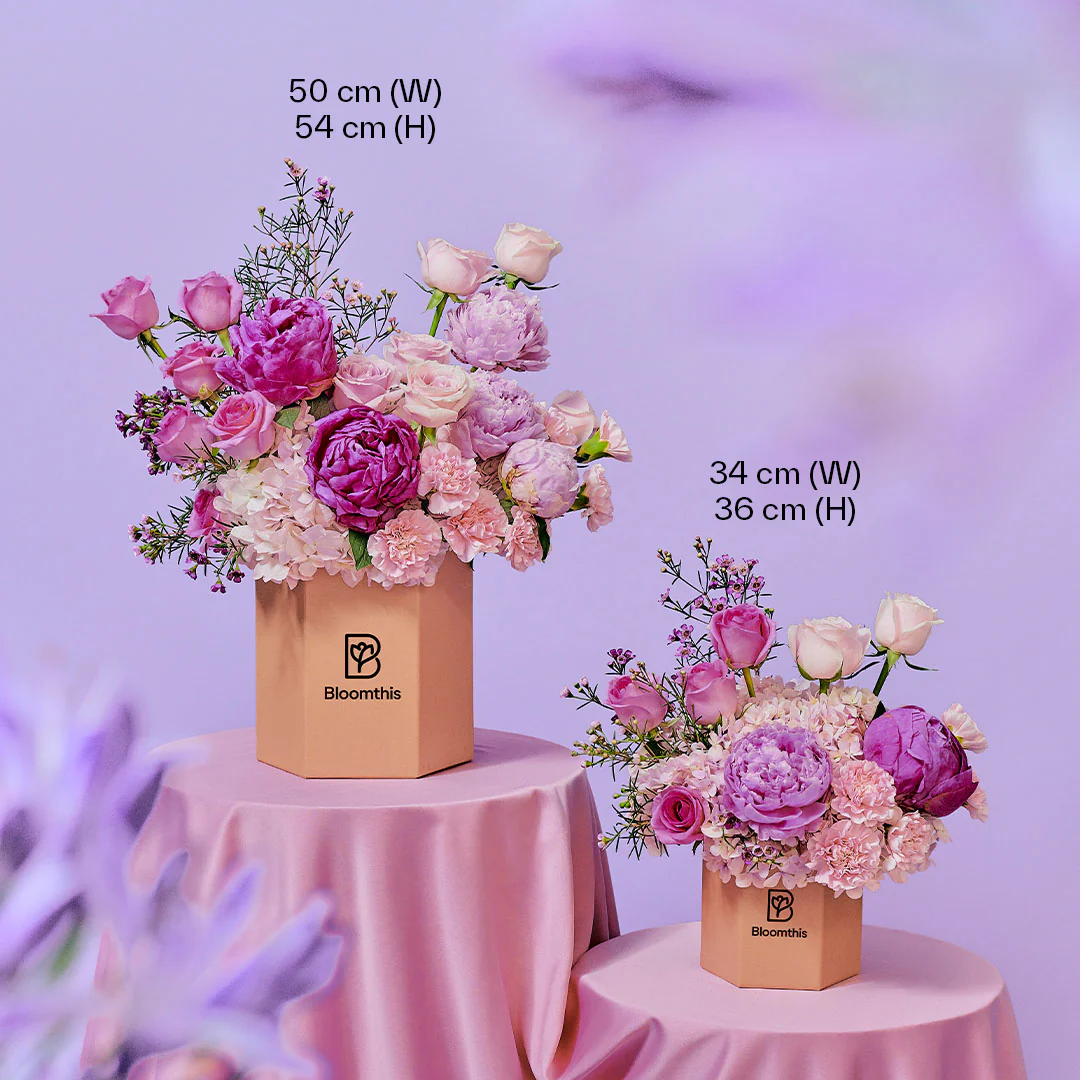 Aubrey Pink Peony Flower Box - Image 6