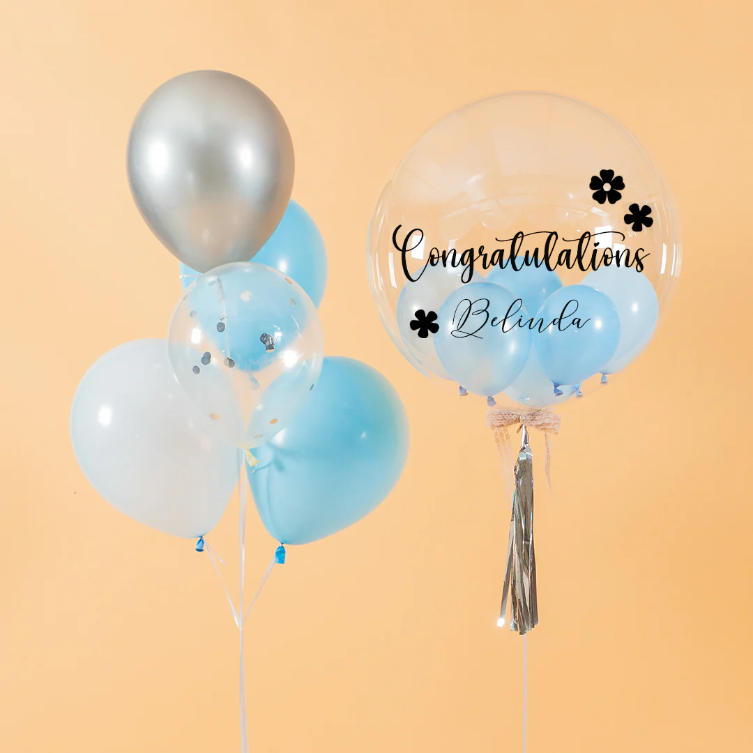 Baby Blue Helium Party Balloons - Image 7