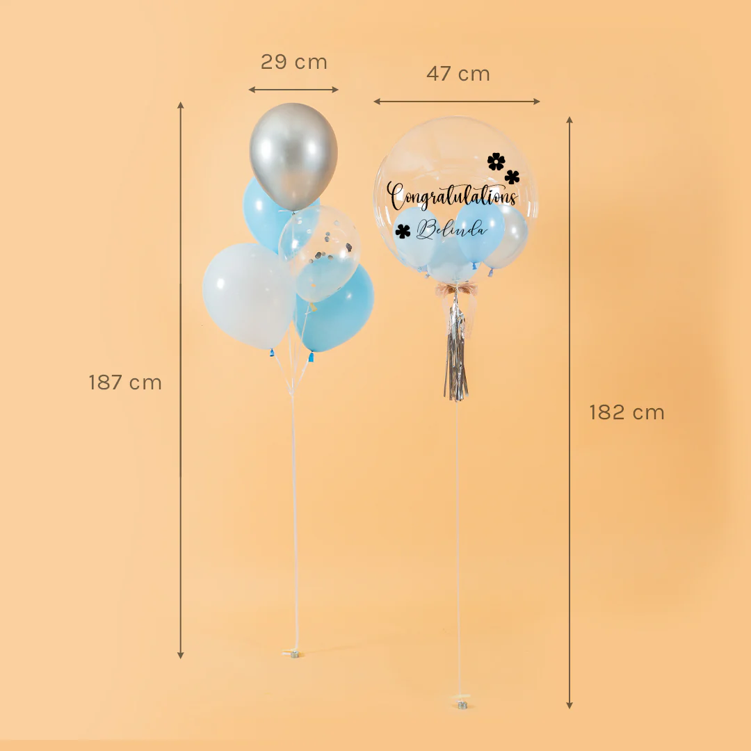 Baby Blue Helium Party Balloons - Image 8