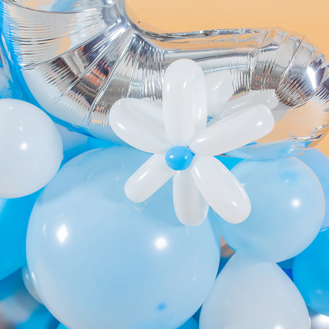 Baby Blue Marquee Number Birthday Balloon - Image 7
