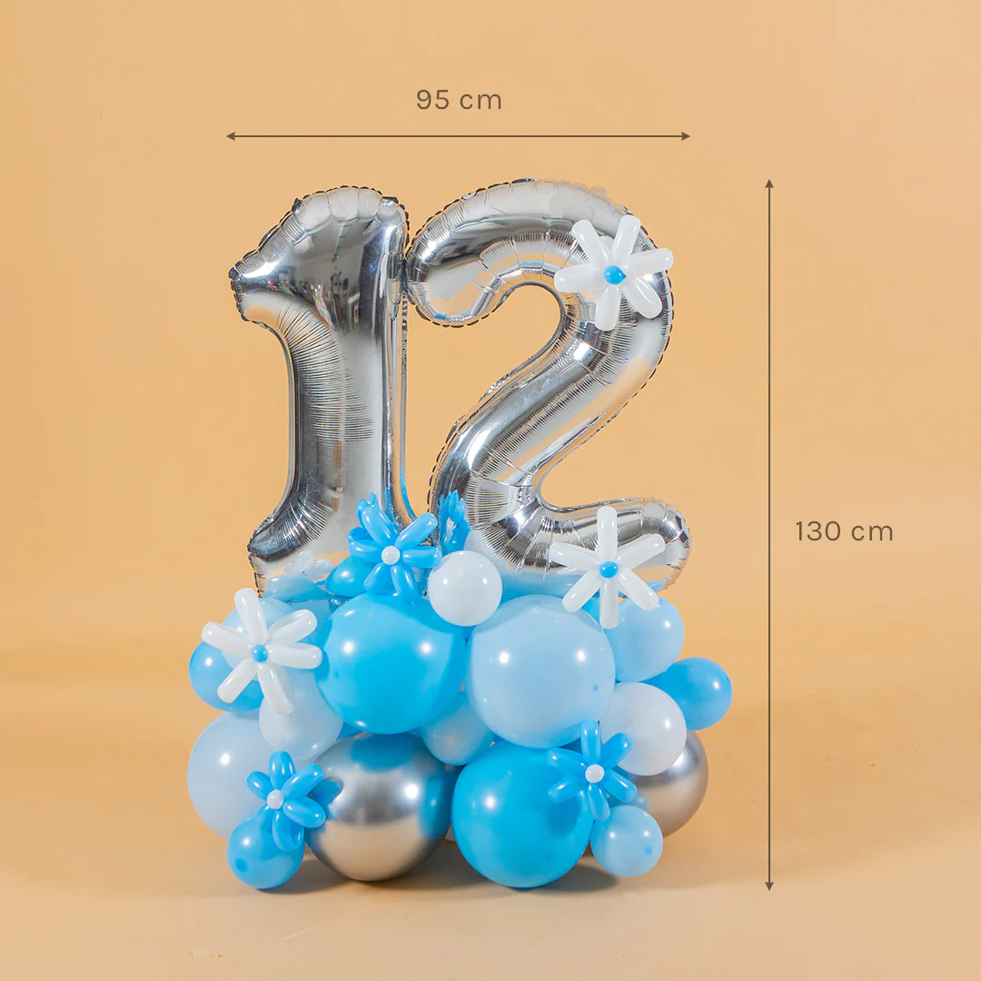 Baby Blue Marquee Number Birthday Balloon - Image 9