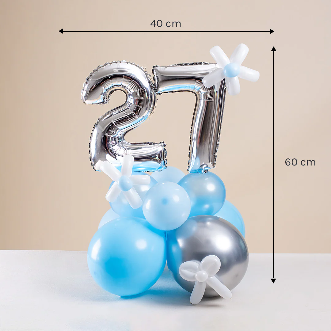 Baby Blue Mini Marquee Number Birthday Balloon - Image 6