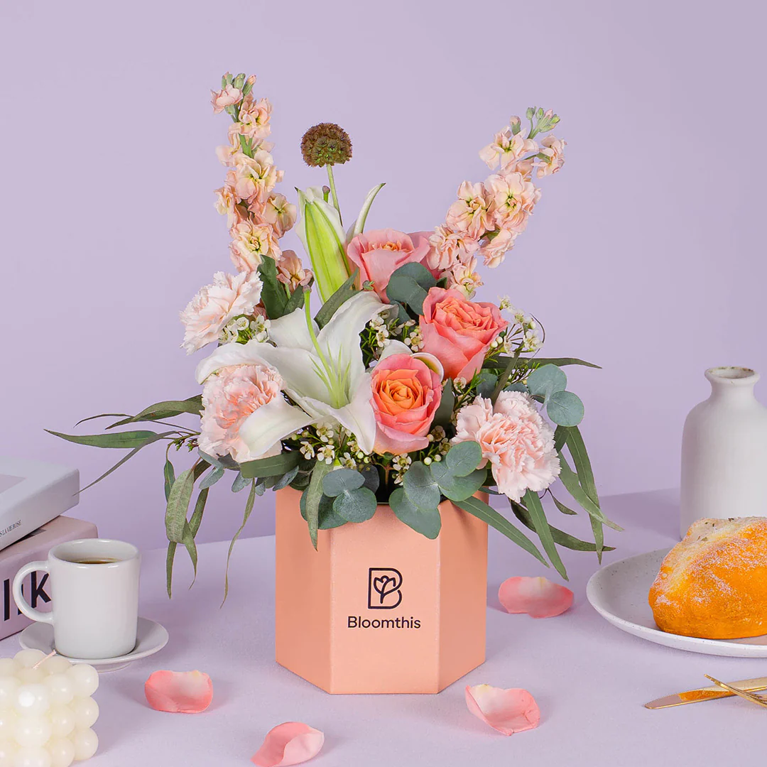 Bernadette White Lily Flower Box - Image 3