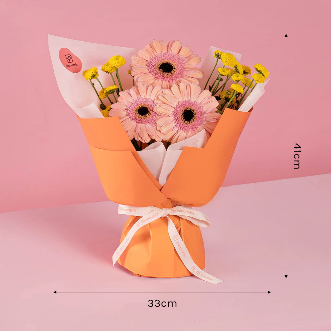Beverly Peach Gerbera Bouquet - Image 4
