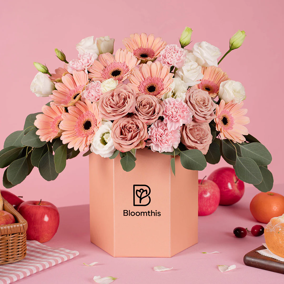 Blake Peach Gerbera Flower Box