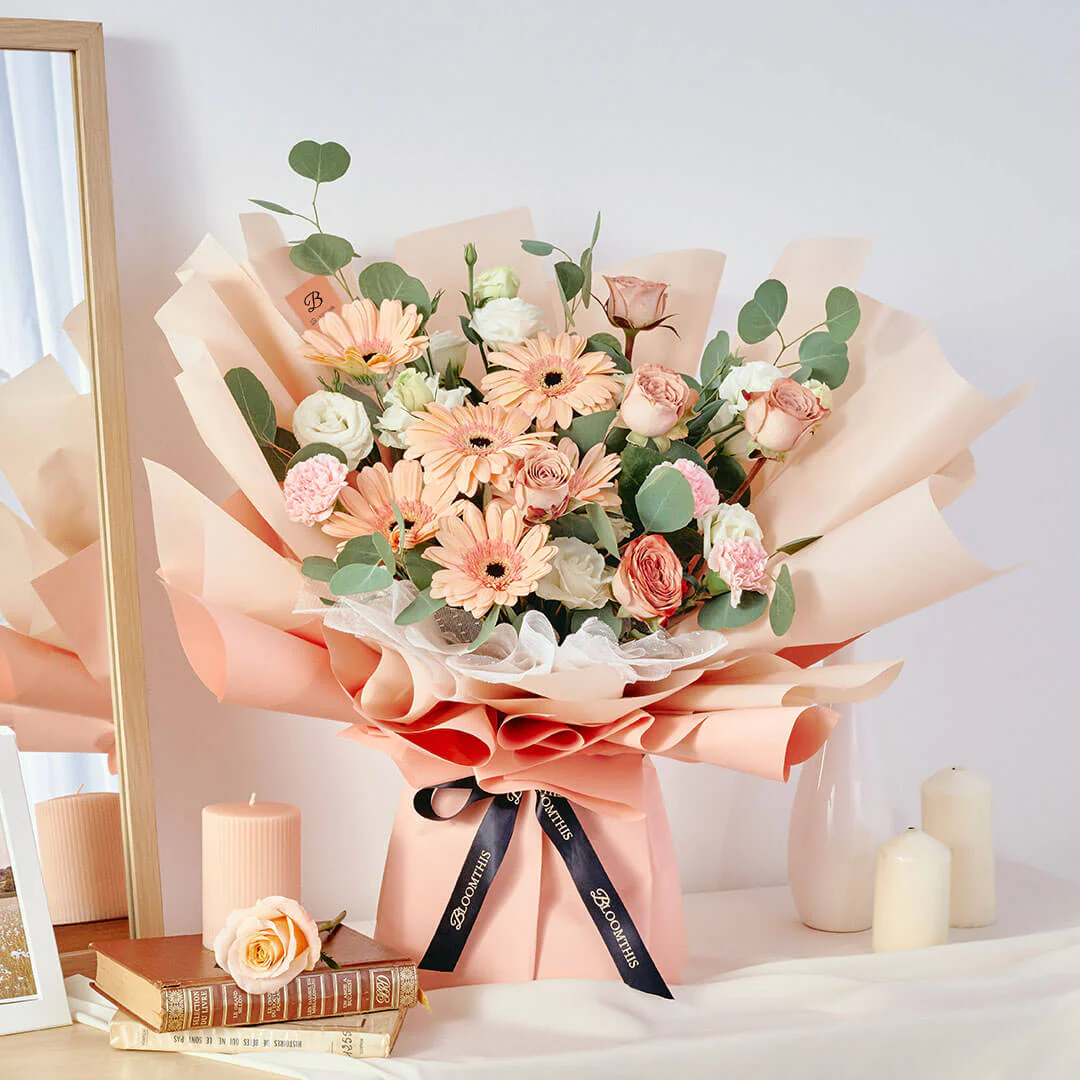 Blake Peach Gerbera Mother's Day Bouquet (MD) - Image 3