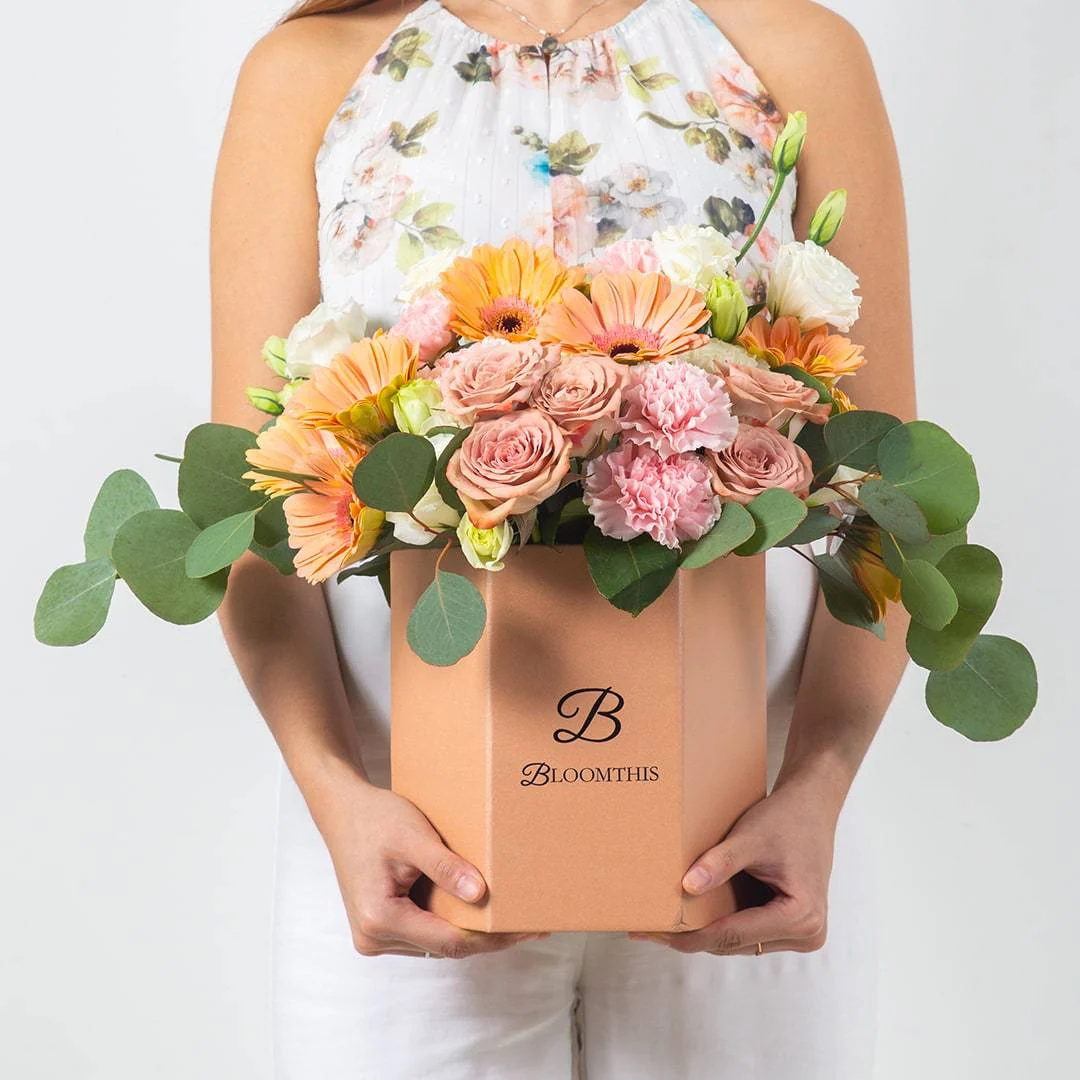 Blake Peach Gerbera Mother's Day Flower Box (MD) - Image 2
