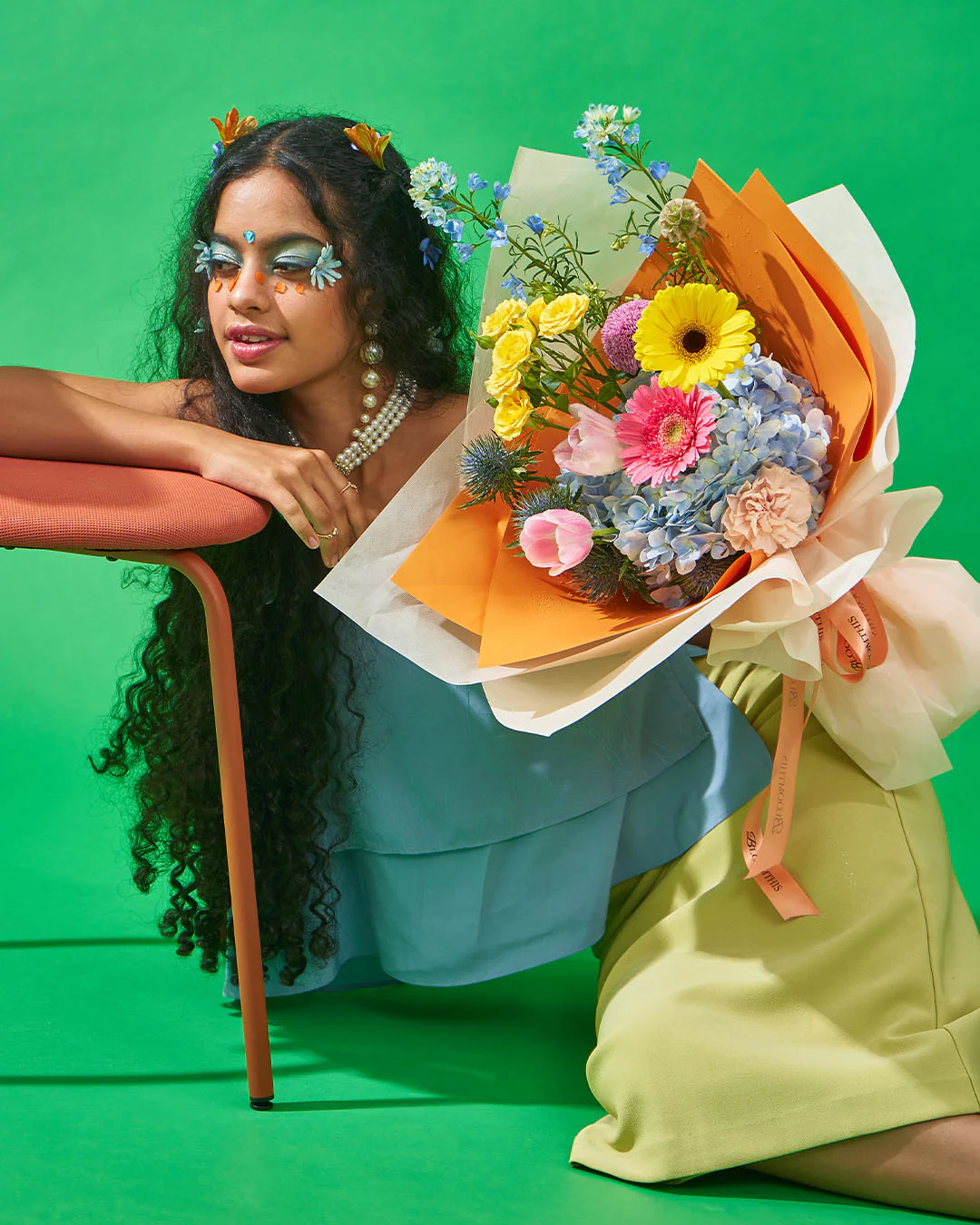 boujee blue hydrangea bouquet - Image 5