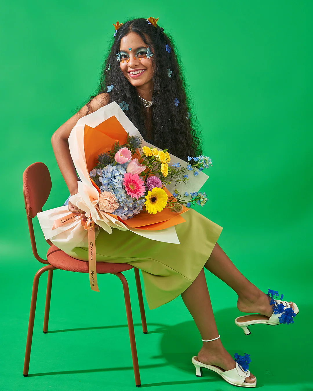 boujee blue hydrangea bouquet - Image 6