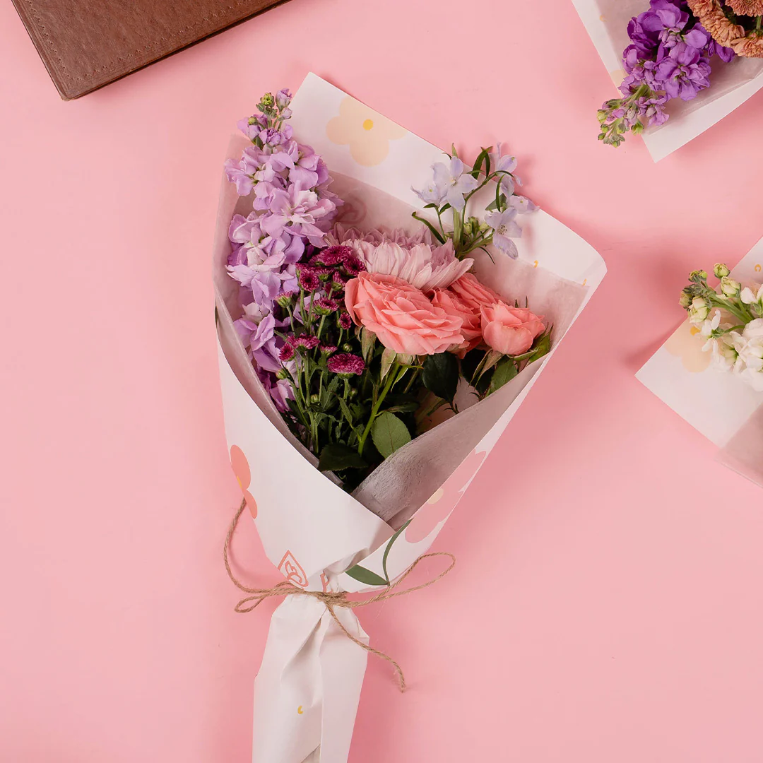 Breanda Pink Rose Bouquet - Image 3