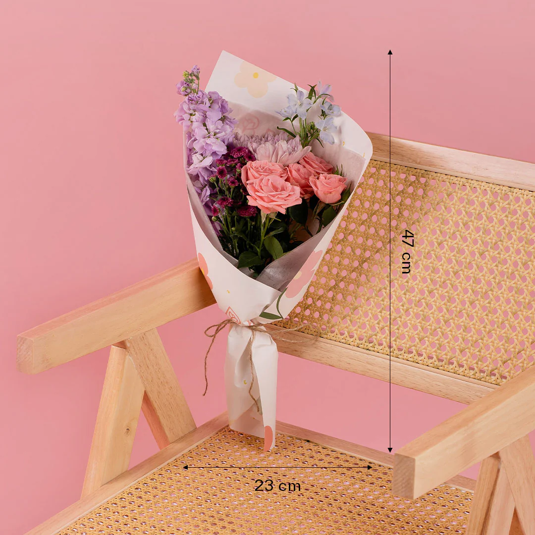 Breanda Pink Rose Bouquet - Image 4