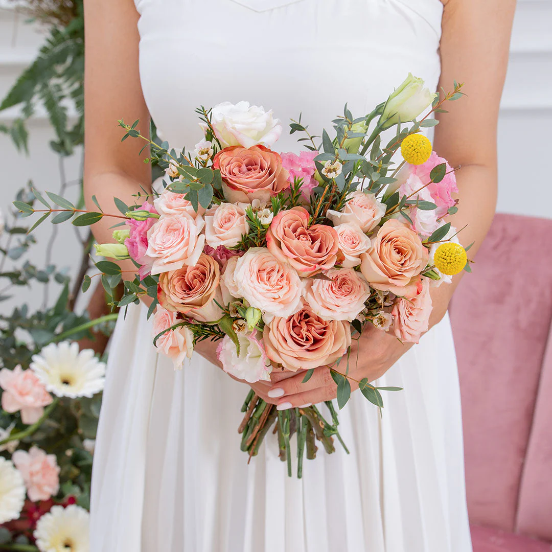 Callie Cappuccino Rose Bridal Bouquet - Image 2