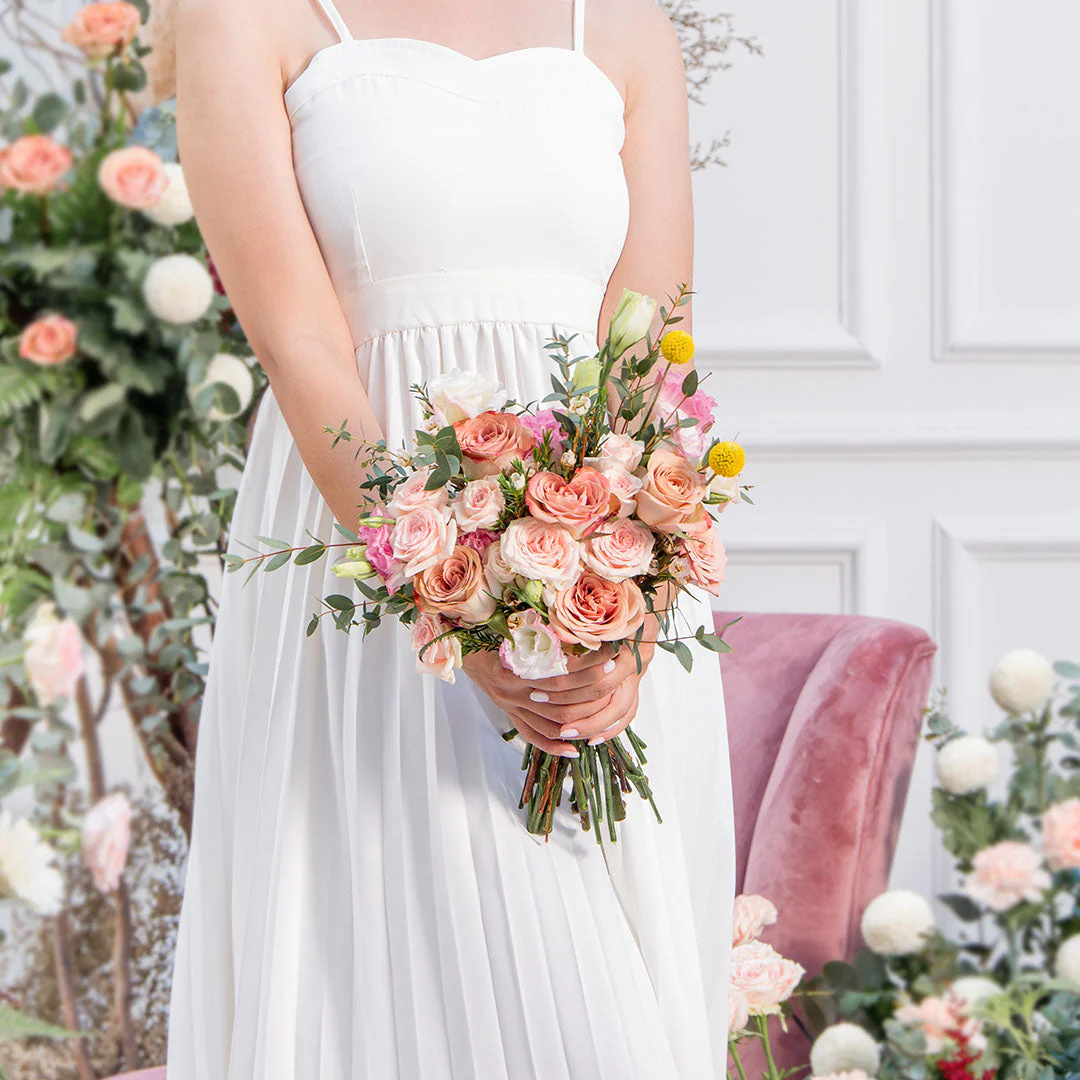 Callie Cappuccino Rose Bridal Bouquet - Image 3