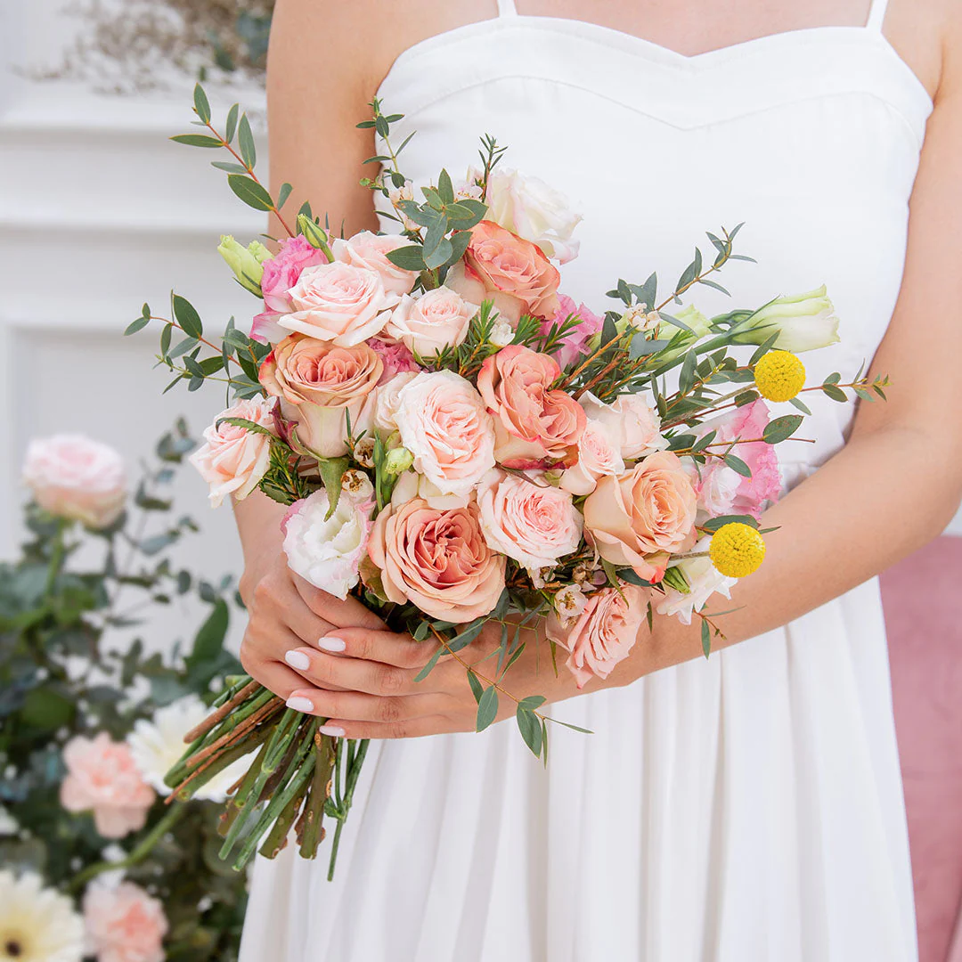 Callie Cappuccino Rose Bridal Bouquet - Image 4