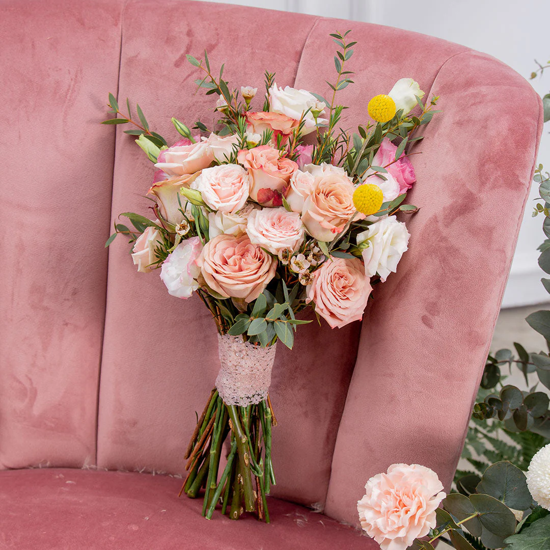 Callie Cappuccino Rose Bridal Bouquet - Image 5