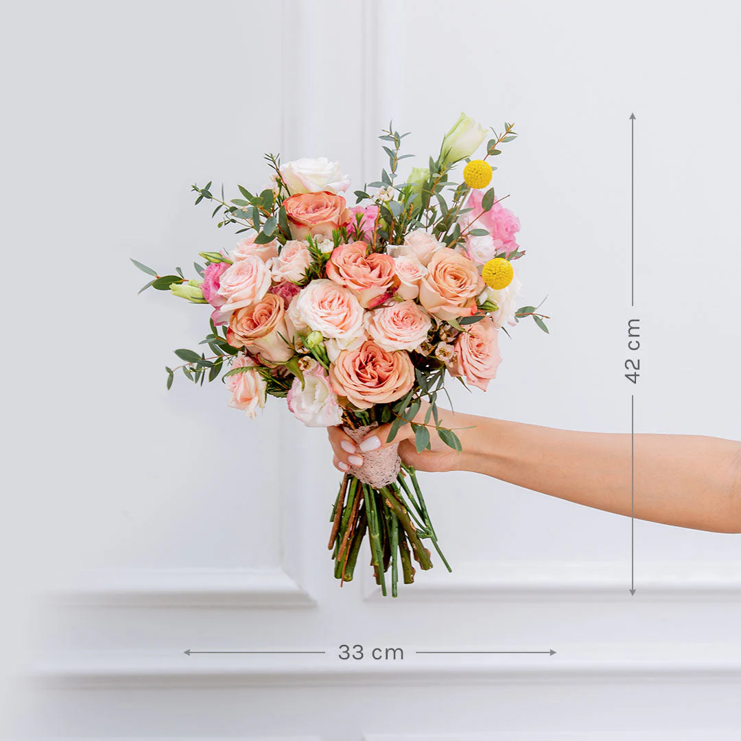Callie Cappuccino Rose Bridal Bouquet - Image 6