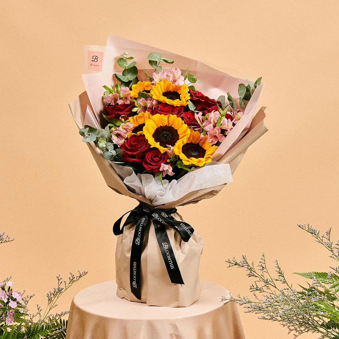 Calypso Sunflower & Rose Bouquet - Image 3