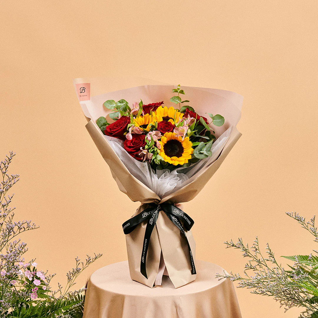 Calypso Sunflower & Rose Bouquet - Image 6