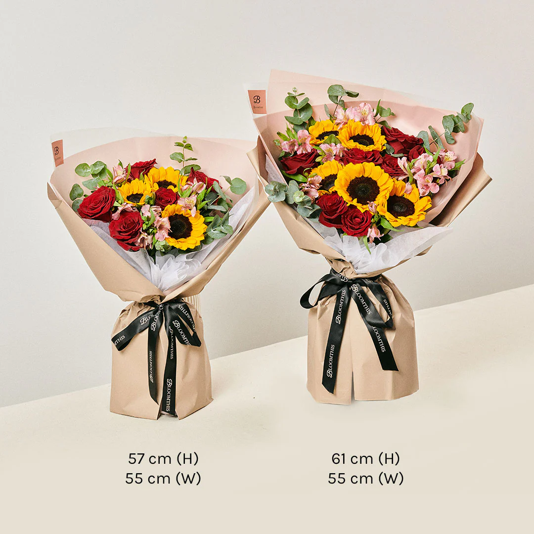 Calypso Sunflower & Rose Bouquet - Image 9