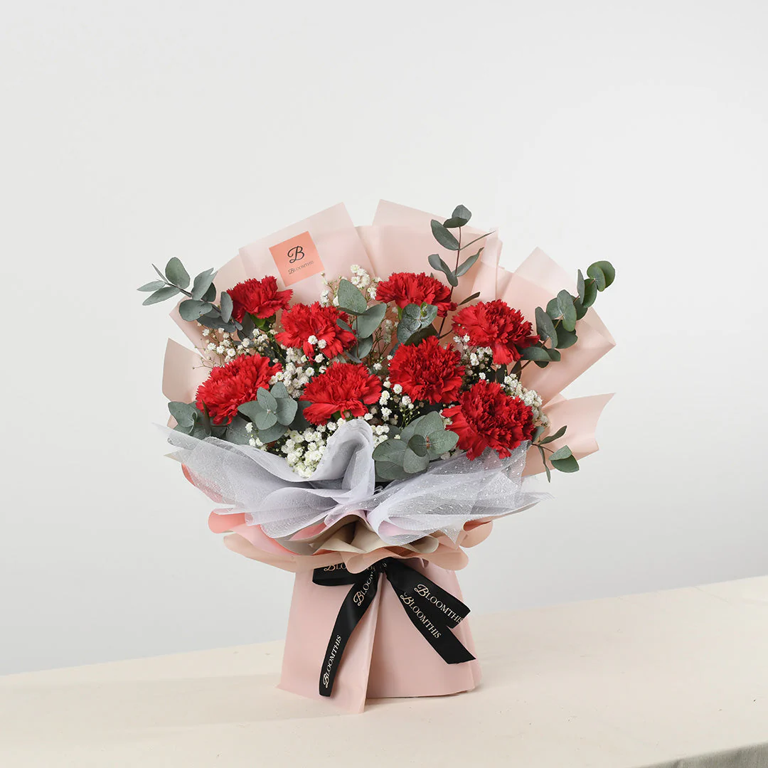 Cameron Red Carnation Bouquet - Image 4