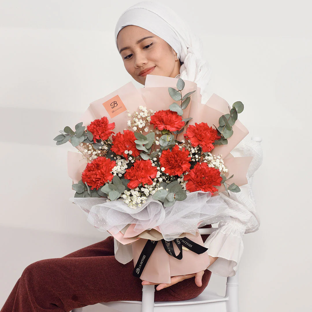 Cameron Red Carnation Bouquet - Image 5
