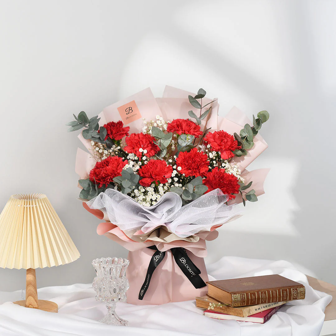 Cameron Red Carnation Bouquet - Image 6