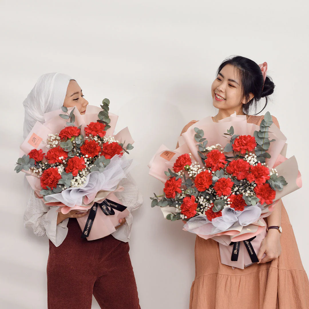 Cameron Red Carnation Bouquet - Image 7