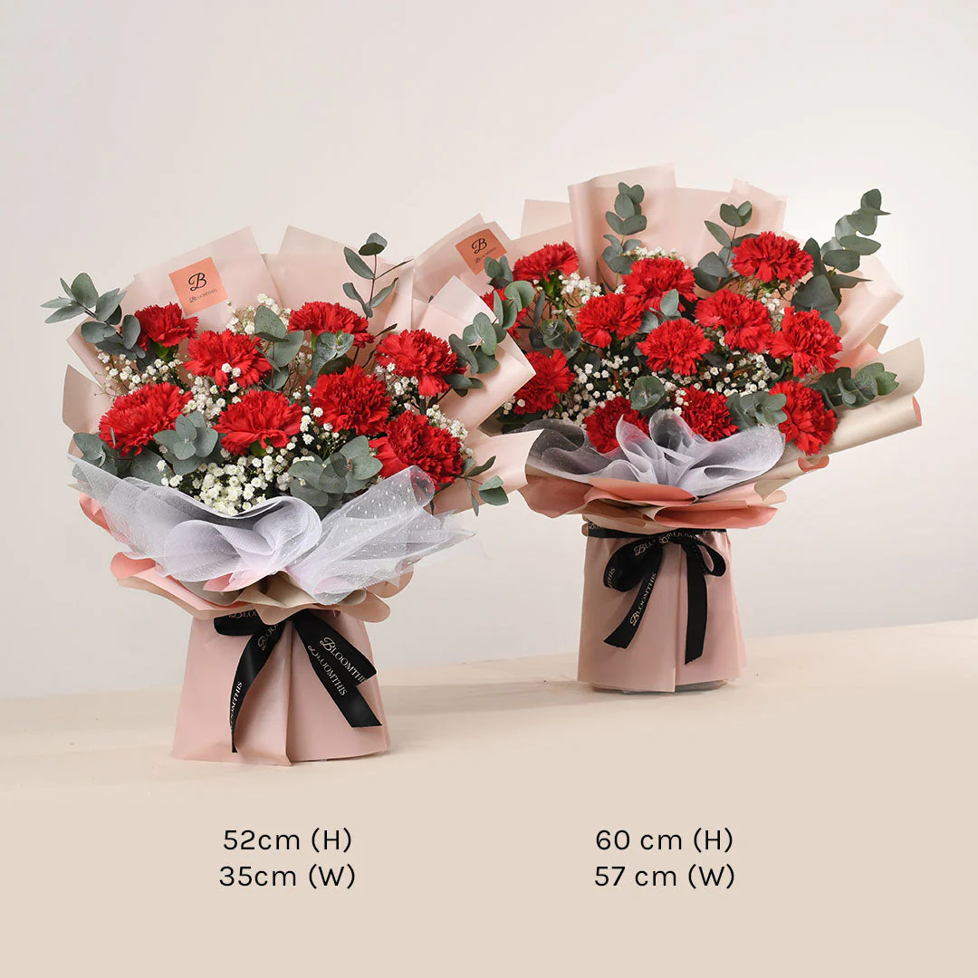 Cameron Red Carnation Bouquet - Image 9
