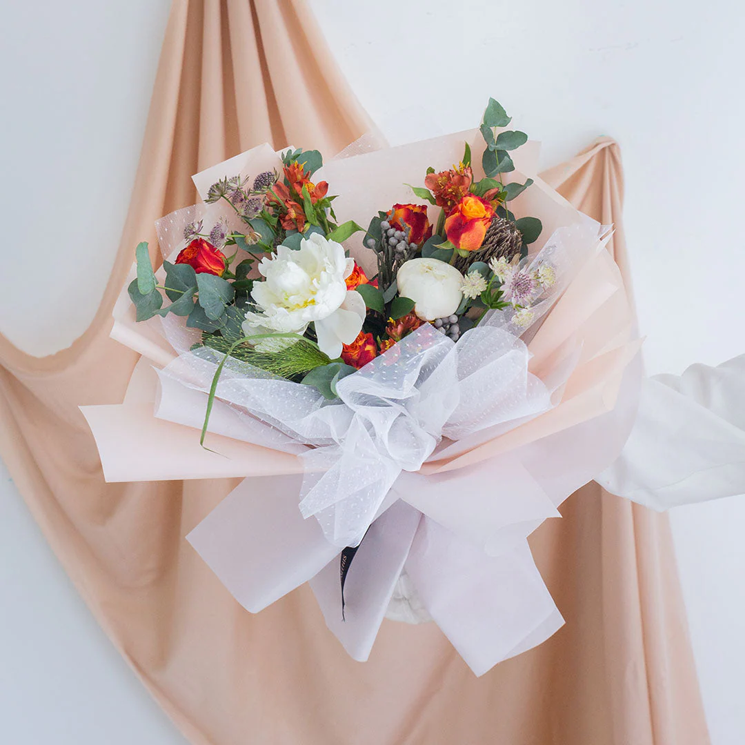 Camryn White Peony Bouquet