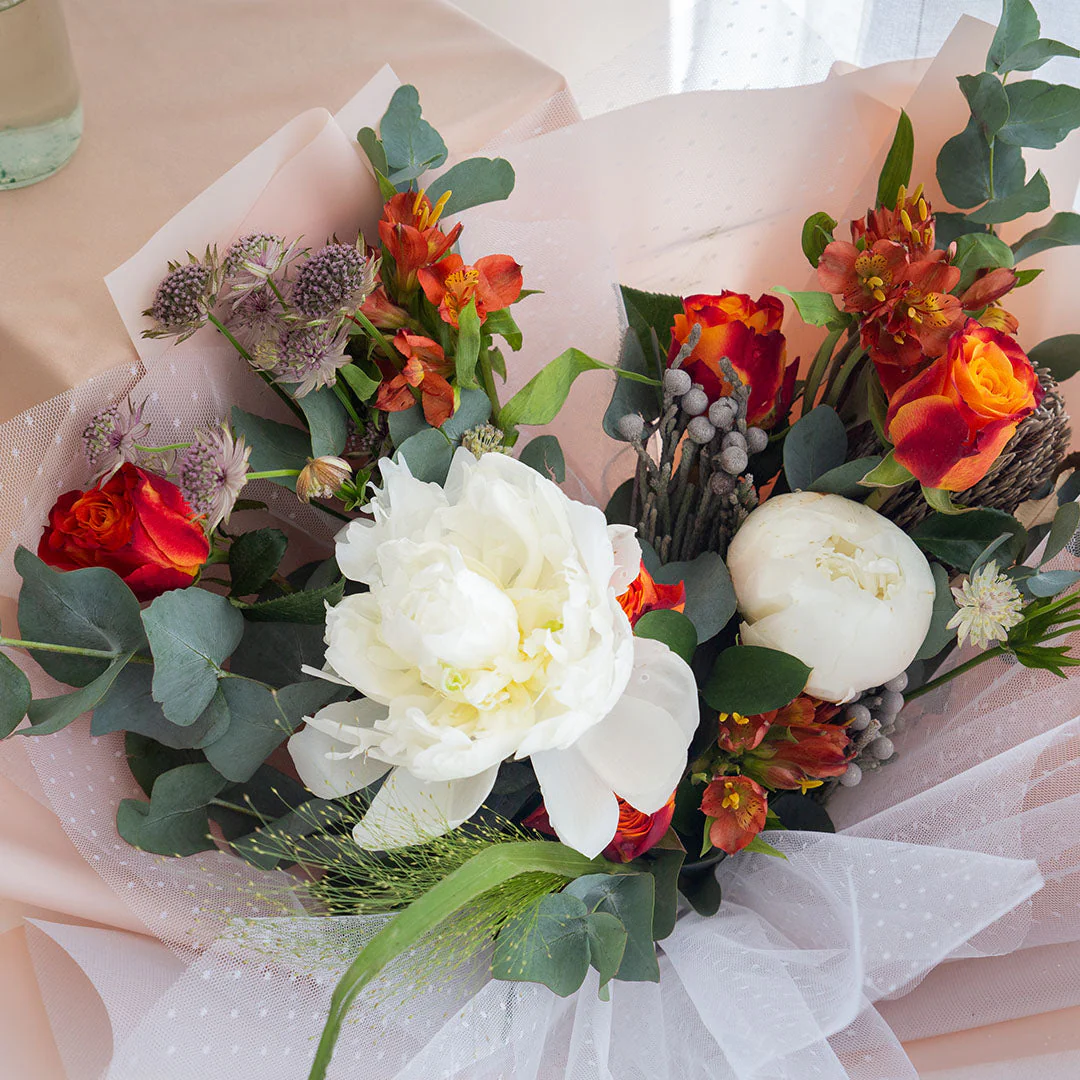 Camryn White Peony Bouquet - Image 3