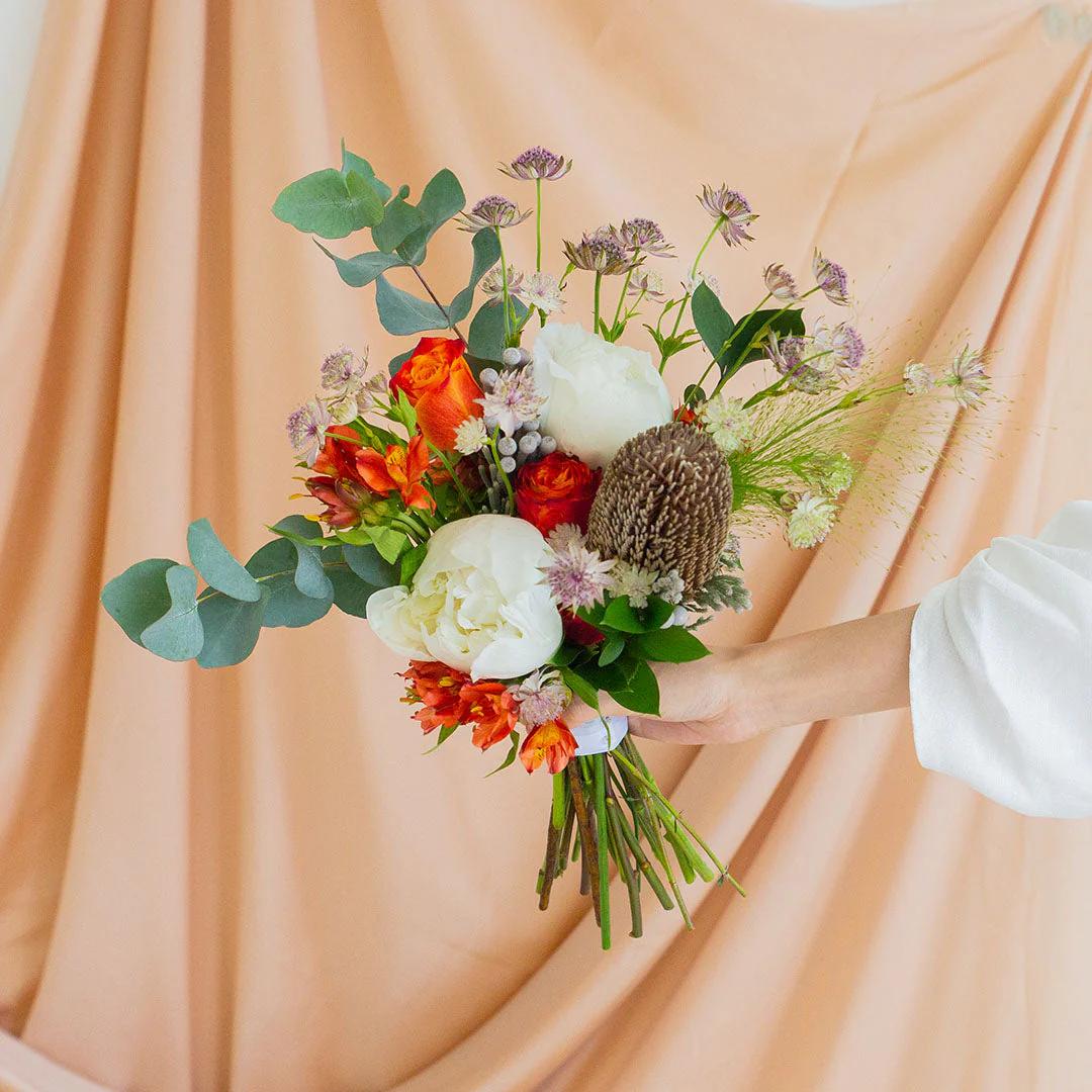 Camryn White Peony Hand-Tied Bouquet