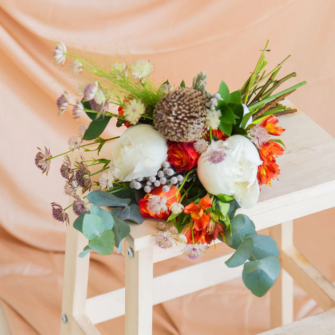 Camryn White Peony Hand-Tied Bouquet - Image 2