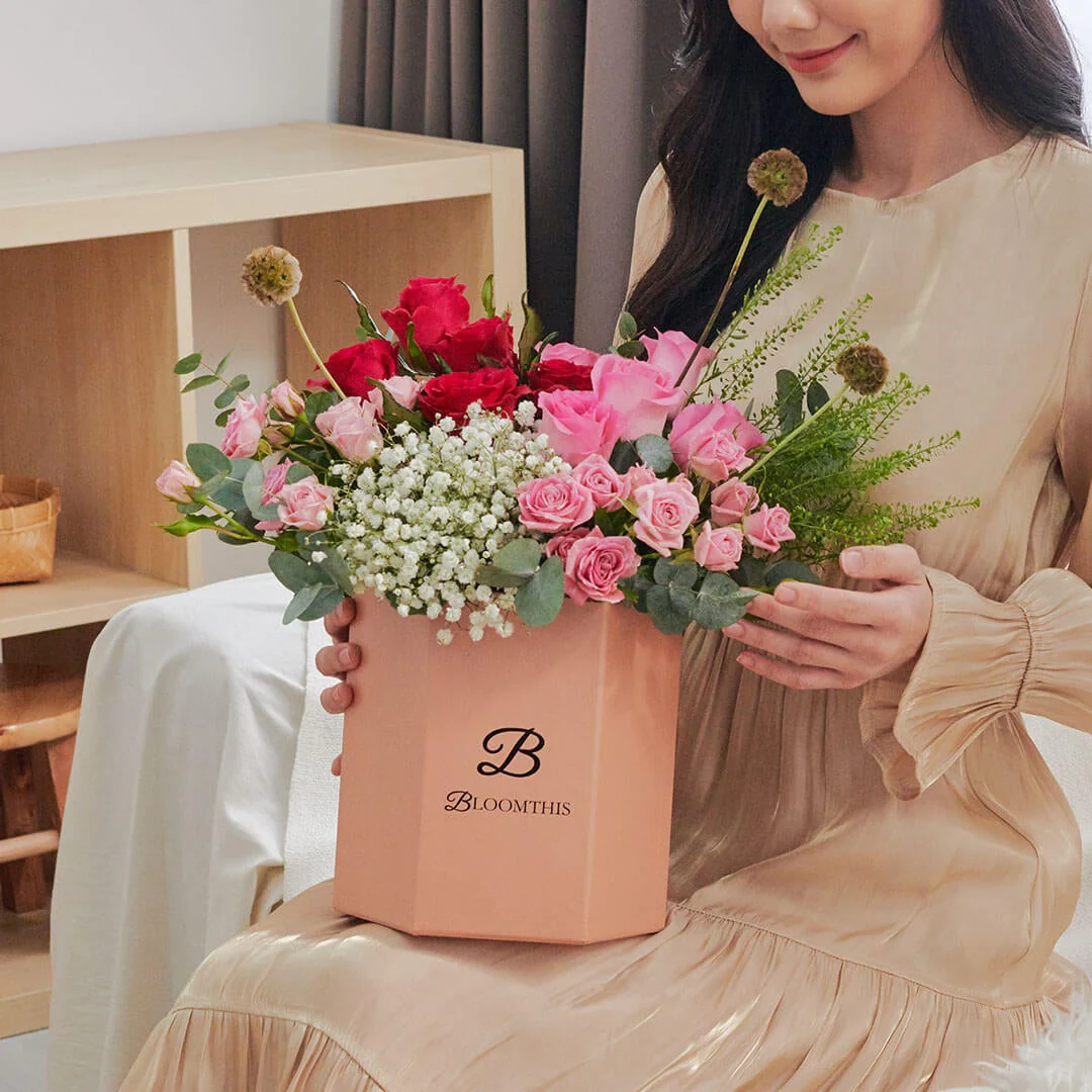 Catalina Pink Rose Flower Box - Image 3