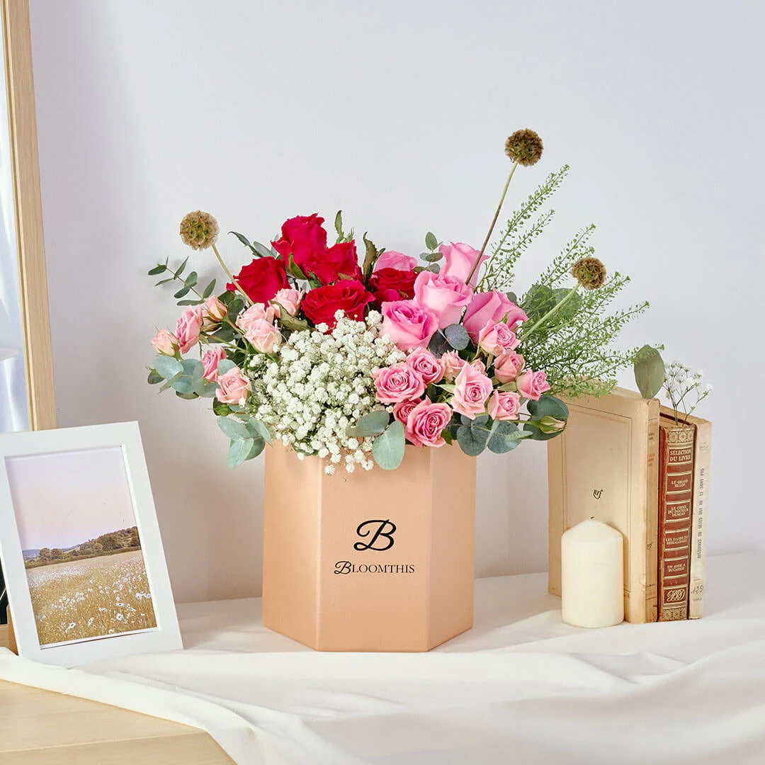 Catalina Pink Rose Flower Box - Image 4