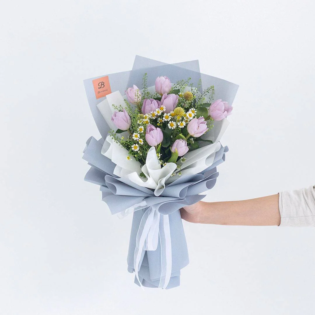 Constance Purple Tulip Bouquet - Image 5