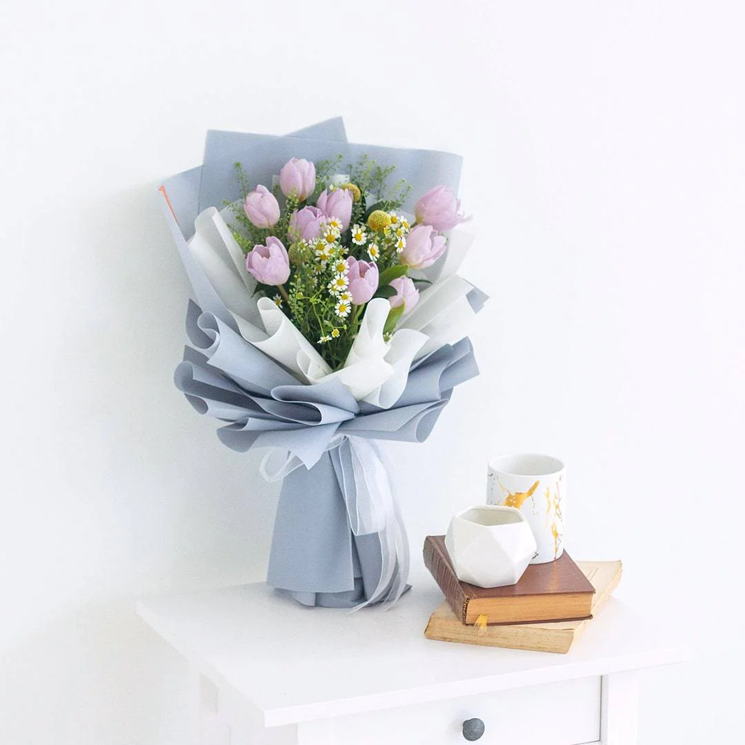 Constance Purple Tulip Bouquet - Image 6