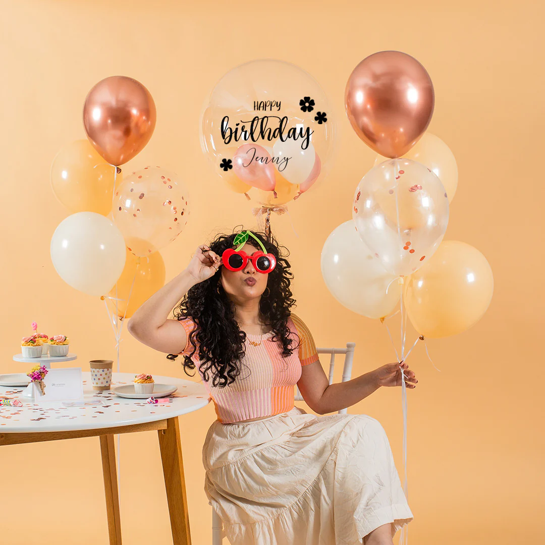 Eartha Beige Helium Birthday Balloon Set - Image 2