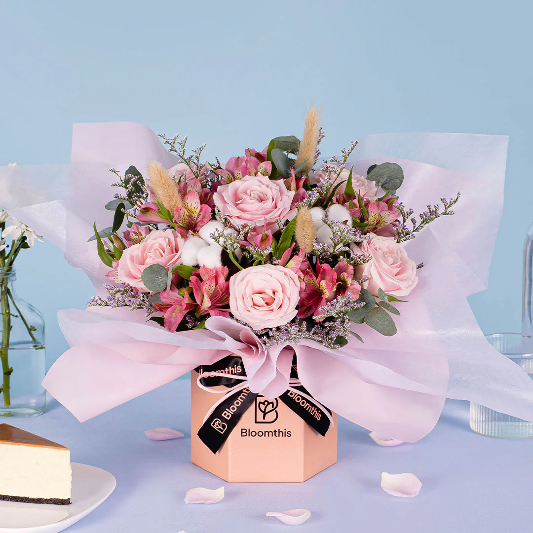 Esmerelda Pink Rose Flower Box - Image 3